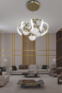 Ladco Aydınlatma A-5130-6G Tekli Altın Ledli Modern Alüminyum Salon-Oturma Odası Avize