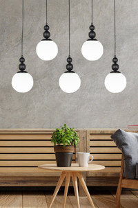 Simaavize Ceiling 10'lu Siyah Plafonyer Modern Metal Salon-Oturma Odası Avize