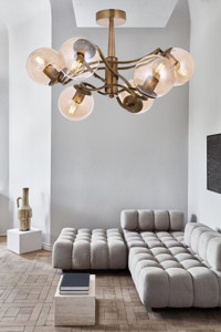 Ultra Home Luxury Tekli Altın Ledli Modern Metal Salon Avize