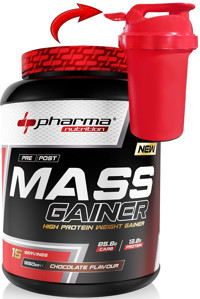 Pharma Nutrition Çikolata Aromalı 15 Servis Kas Yapıcı Gainer 1650 gr Toz + Shaker