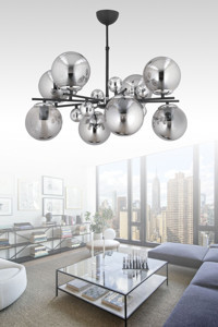 Eslight E55 Tekli Lacivert Hasır Otantik Hasır Salon-Oturma Odası Avize