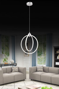 Navemu Kt9080100 Tekli Kahverengi Sarkıt Modern Kumaş Salon-Oturma Odası Avize