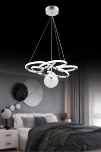 Lumenistanbul Lisa Tekli Bej Pasta Modern Kumaş Salon-Oturma Odası Avize