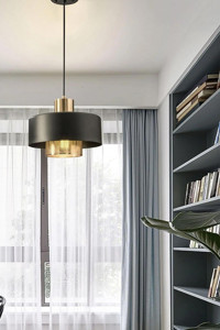 Ultra Home Bolival Tekli Siyah Kristal Taşlı Modern Metal Salon-Oturma Odası Avize