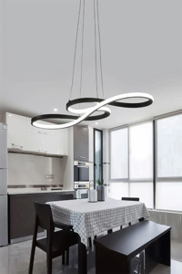 Harnelli 2'li Altın Ledli Modern Alüminyum Salon-Oturma Odası Avize