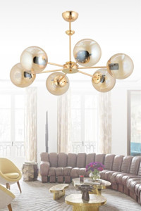 Home 2'li Siyah Ledli Modern Alüminyum Salon-Oturma Odası Avize