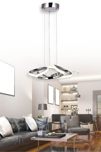 Evnalia 3'lü Bej Modern Alüminyum Salon-Oturma Odası Avize