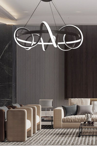 Ladco Aydınlatma A-283-1Ss Tekli Siyah Boru Modern Alüminyum Salon-Oturma Odası Avize