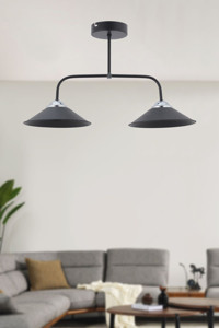 Lumenistanbul Kora Tekli Sarı Kumaş Modern Kumaş Salon-Oturma Odası Avize