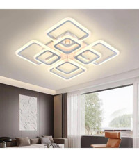 Ransom Yonca Tekli Gri Ledli Modern Alüminyum Salon-Oturma Odası Avize