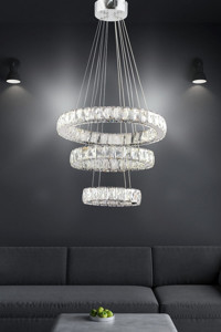 Avizevi Tekli Beyaz Sarkıt Modern Metal Salon-Oturma Odası Avize