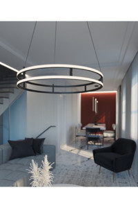 Özcan Aydınlatma 3224K-1-03 Trian Tekli Sarı Prizma Modern Metal Salon-Oturma Odası Avize