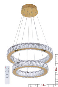 Ala Lighting Al-581-3S 3'lü Altın Kristal Taşlı Modern Çelik Salon-Oturma Odası Avize