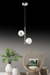 Lumenistanbul Kora Tekli Kahverengi Kumaş Modern Kumaş Salon-Oturma Odası Avize