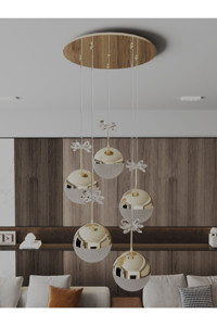 Avinze Arin Tekli Siyah Sarkıt Modern Alüminyum Salon-Oturma Odası Avize