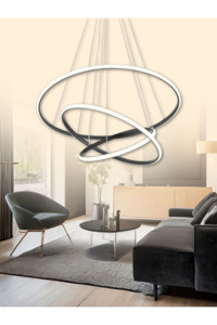 Ozyaydınlatma Tekli Gümüş Helezon Modern Alüminyum Salon-Oturma Odası Avize