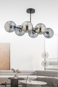 Avimonaydınlatma Cross 6'lı Siyah Sarkıt Modern Metal Salon-Oturma Odası Avize