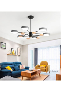 Rmdshop Avanos 3'lü Kahverengi Sarkıt Modern Ahşap Salon-Oturma Odası Avize