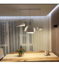 Begüsa Modes Tekli Beyaz Ledli Modern Metal Salon Avize