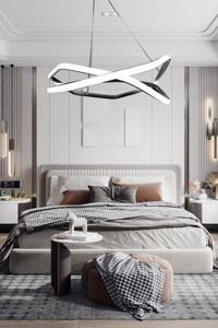 Ladco Aydınlatma A-414-2S Tekli Siyah Ledli Modern Alüminyum Salon-Oturma Odası Avize
