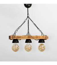 Luna Lighting 935693 Tekli Beyaz Hasır Rustik Bambu Salon-Oturma Odası Avize