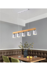 Rmdshop Alina Tekli Kahverengi Sarkıt Modern Ahşap Salon-Oturma Odası Avize