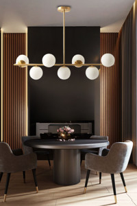 Avinze Tekli Siyah Ledli Modern Alüminyum Salon-Oturma Odası Avize