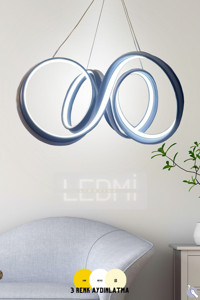 Ladco Aydınlatma A-415-2S Tekli Siyah Ledli Modern Alüminyum Salon-Oturma Odası Avize