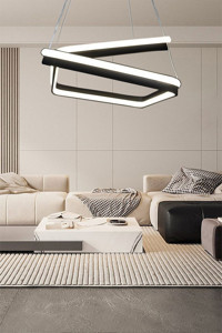 Ladco Aydınlatma A-283-1S Tekli Siyah Boru Modern Alüminyum Salon-Oturma Odası Avize