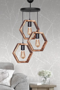 Woodhub Tekli Siyah Sarkıt Modern Plastik Salon-Oturma Odası Avize