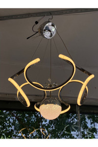 Oweled 2'li Krom Helezon Modern Alüminyum Salon-Oturma Odası Avize