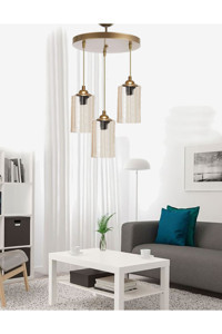 Esmelstore Tekli Beyaz Sarkıt Modern Plastik Salon-Oturma Odası Avize