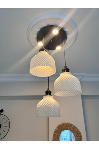 Ladco Aydınlatma A-571-5Y 5'li Siyah Halka Modern Alüminyum Salon-Oturma Odası Avize