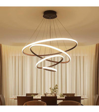 Viesteknoloji Tekli Bej Hasır Modern Kumaş Salon-Oturma Odası Avize