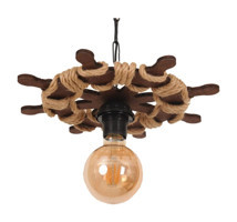 Turkish Rattan Tekli Beyaz Sarkıt Modern Bambu Salon-Oturma Odası Avize