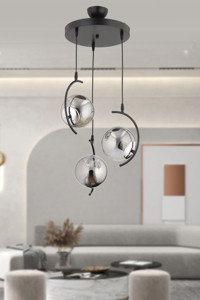 Eroğlu Tekli Bej Pasta Modern Hasır Salon-Oturma Odası Avize