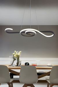 Lit Dizayn 3'lü Kırmızı-Krem Silindir Modern Kumaş Salon-Oturma Odası Avize