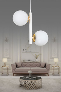Sedef Avize 9416-5 Wesk 5'li Beyaz Sarkıt Modern Çelik Salon-Oturma Odası Avize