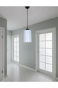 Eslight Ma13 Tekli Siyah Modern Kumaş Salon-Oturma Odası Avize