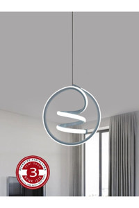Pera 3'lü Gri Plafonyer Modern Alüminyum Salon-Oturma Odası Avize