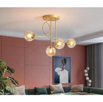 Kuğulu Tekli Gri Cam Modern Cam Salon-Oturma Odası Avize