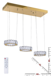 Ala Lighting 4'lü Gümüş Kristal Taşlı Modern Çelik Salon-Oturma Odası Avize