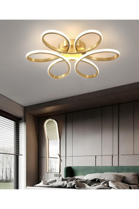 Burenze Tekli Altın Çember Modern Metal Salon-Oturma Odası Avize