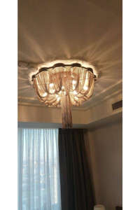 Özcan Aydınlatma 4739C-1A-05 Homii C Cam Tekli Mavi Sarkıt Modern Metal Salon-Oturma Odası Avize