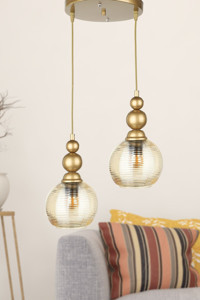 Begüsa 2'li Siyah Küp Modern Metal Salon-Oturma Odası Avize