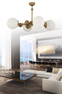 Homing Ayd-2673 Tekli Gri Kumaş Modern Kumaş Salon-Oturma Odası Avize