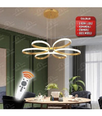 Rattam Unique Tekli Kahverengi Sarkıt Modern Bambu Salon-Oturma Odası Avize