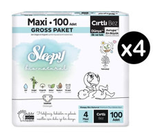 Sleepy Bio Natural 4 Numara Organik Cırtlı Bebek Bezi 4x100'lü