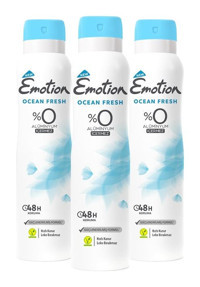 Emotion Ocean Fresh 48H Pudrasız Ter Önleyici Sprey Kadın Deodorant 3x150 ml