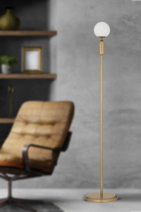 Apliqa Arlo Metal Ayaklı Tek Ayak Küre Lambader 165 cm Gold